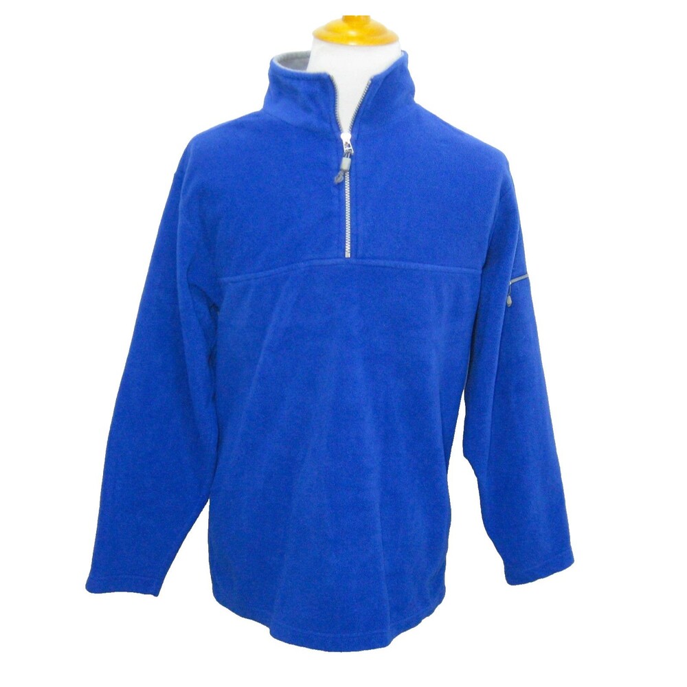 FOOT LOCKER Men's (Size Large) Blue 1/4 Zip Fleece Sweatshirt Sweater Jacket Top